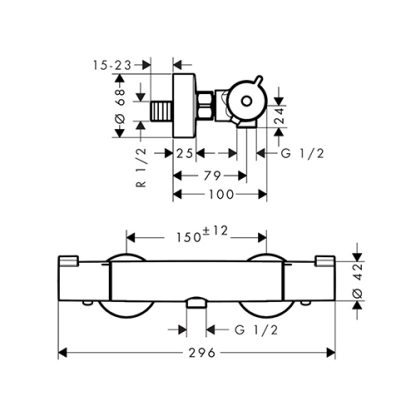 HANSGROHE TERMOSTATSKA ECOSTAT 1001 CL 13211000